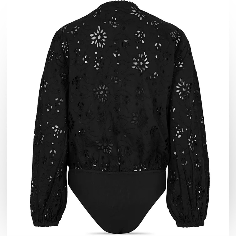 ALLSAINTS Amara Broderie Bodysuit In Black Size US 8 NWOT‎ - Picture 7 of 16